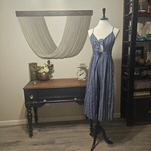 Gianni Bini Blue Striped Jumpsuit